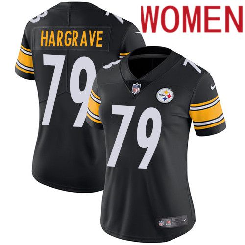 Women Pittsburgh Steelers 79 Javon Hargrave Nike Black Vapor Limited NFL Jersey